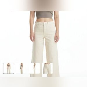 Bayeas High-rise Waist Cream Wide-Leg Jeans Sz 29 Bohemian Baggy Angelcore Weste